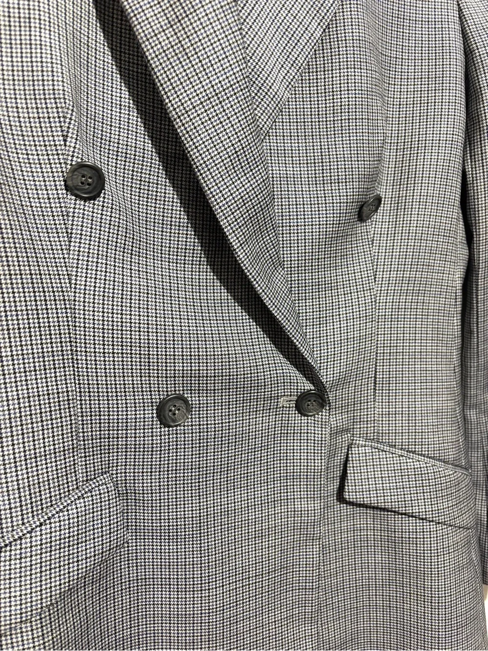 J. Crew 365 Gray Glen Plaid Double-Breasted Blazer Size 0